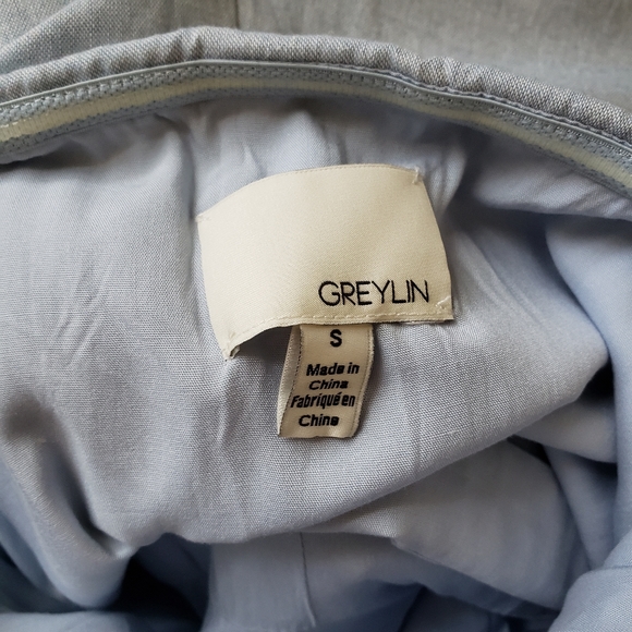 Greylin Chambray Strapless Wideleg Jumpsuit - Picture 7 of 7